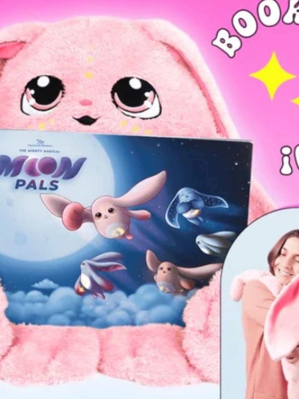 Rare Moon Pals Mylo Pink Weighted Stuffed Animal Plush Toy Sensory Therapeutic